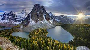 Mount Assiniboine In British Columbia Pretty Landscape Background