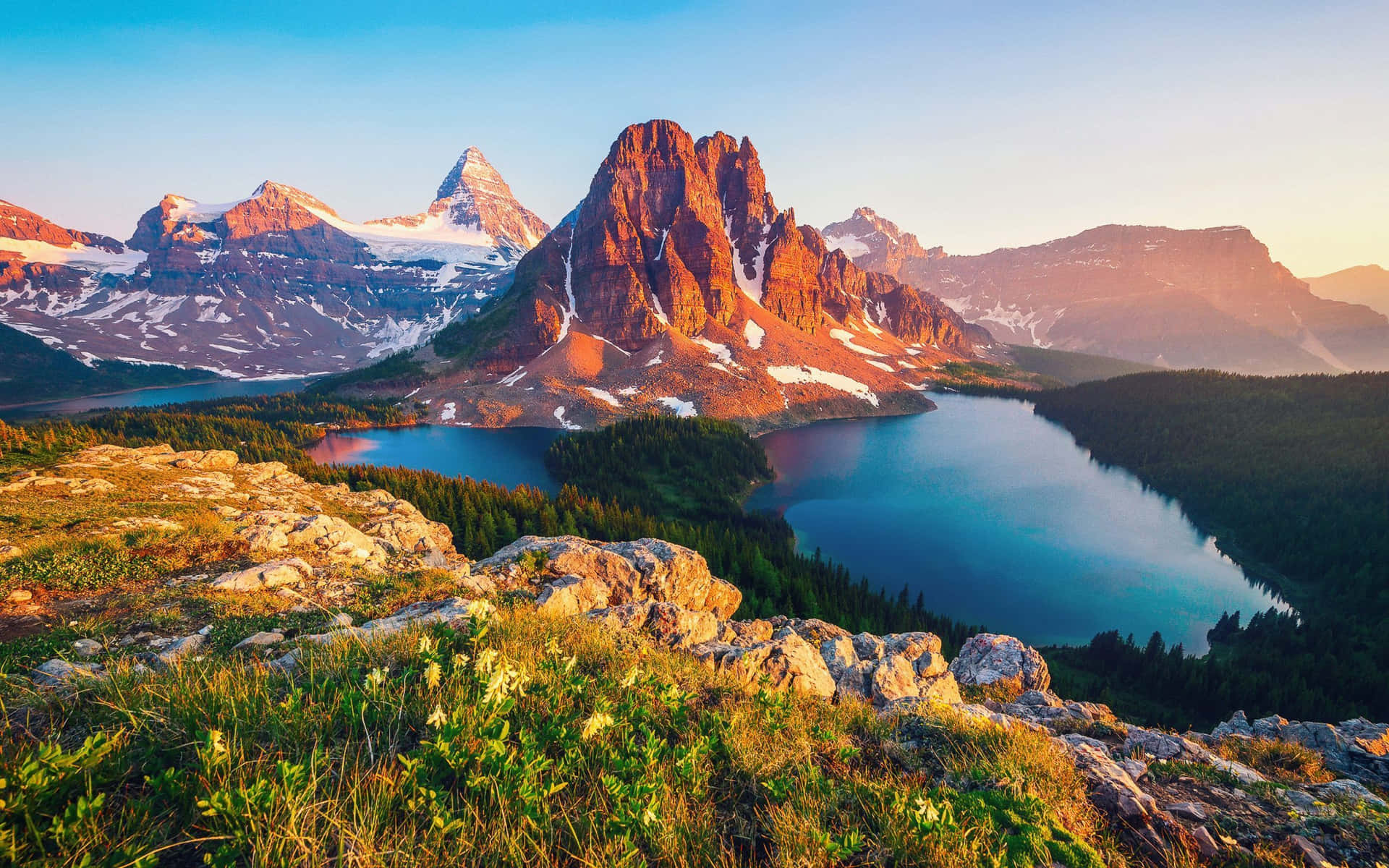 Mount Assiniboine Mountain Landscape British Columbia Background