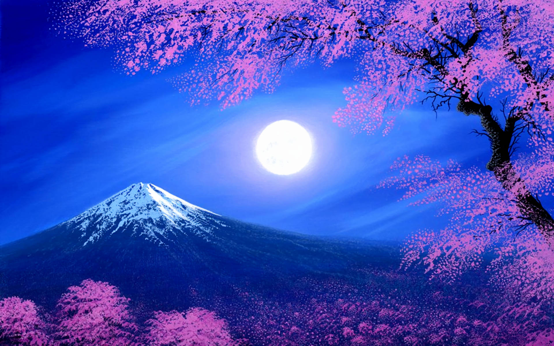 Mount Fuji Painting Background