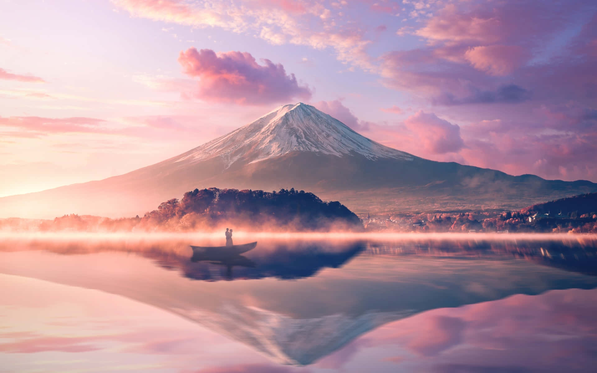 Mount Fuji Perfect Conical Volcano Background