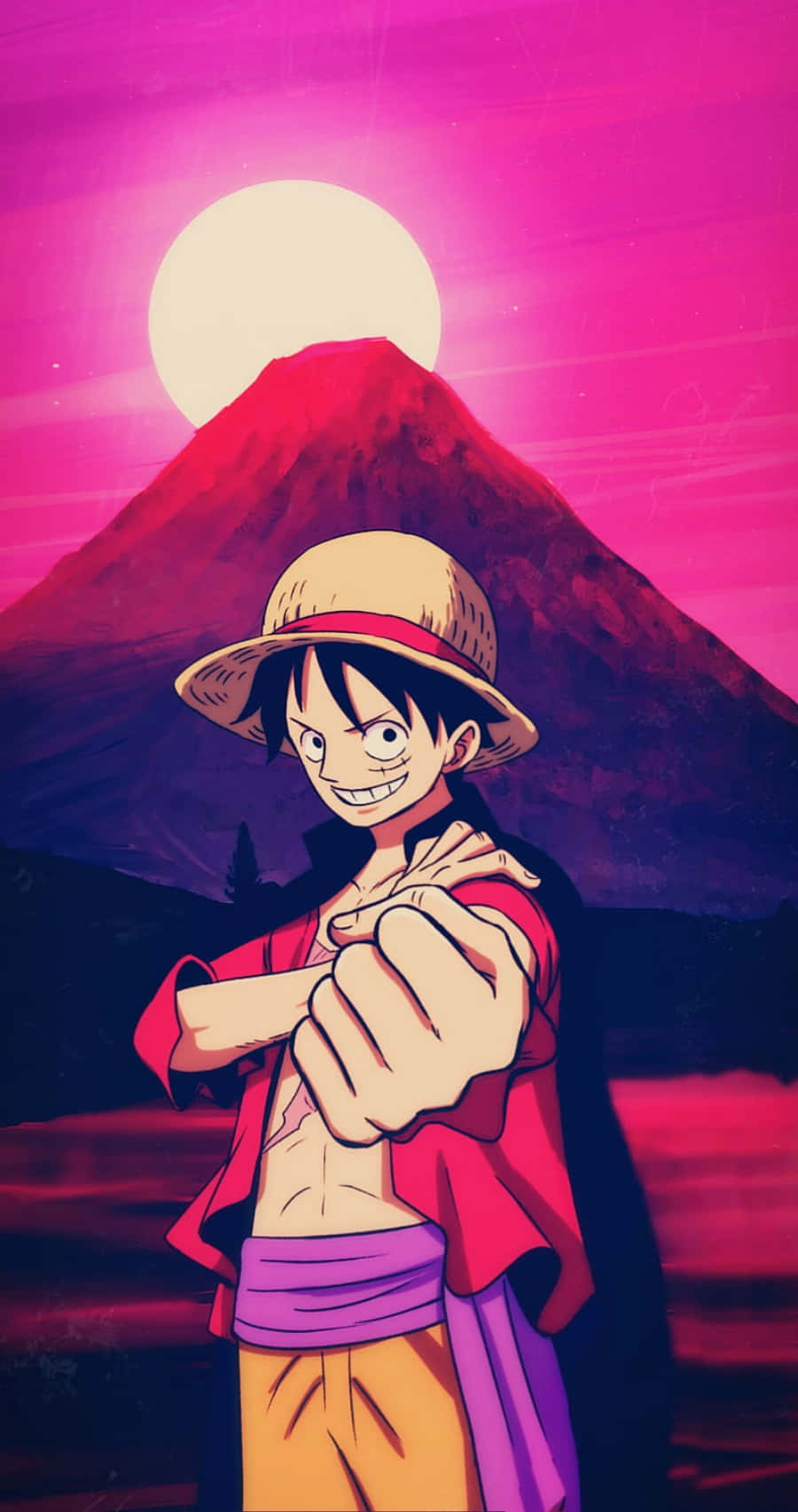 Mount Fuji With Luffy Phone