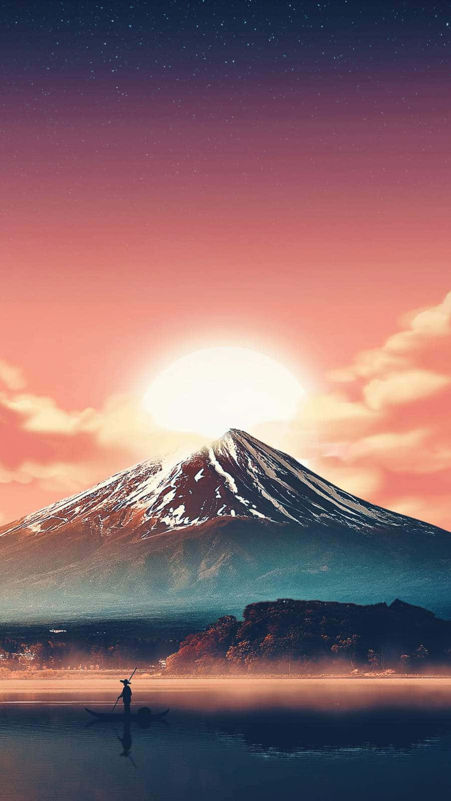 Mount Fuji With Rising Sun