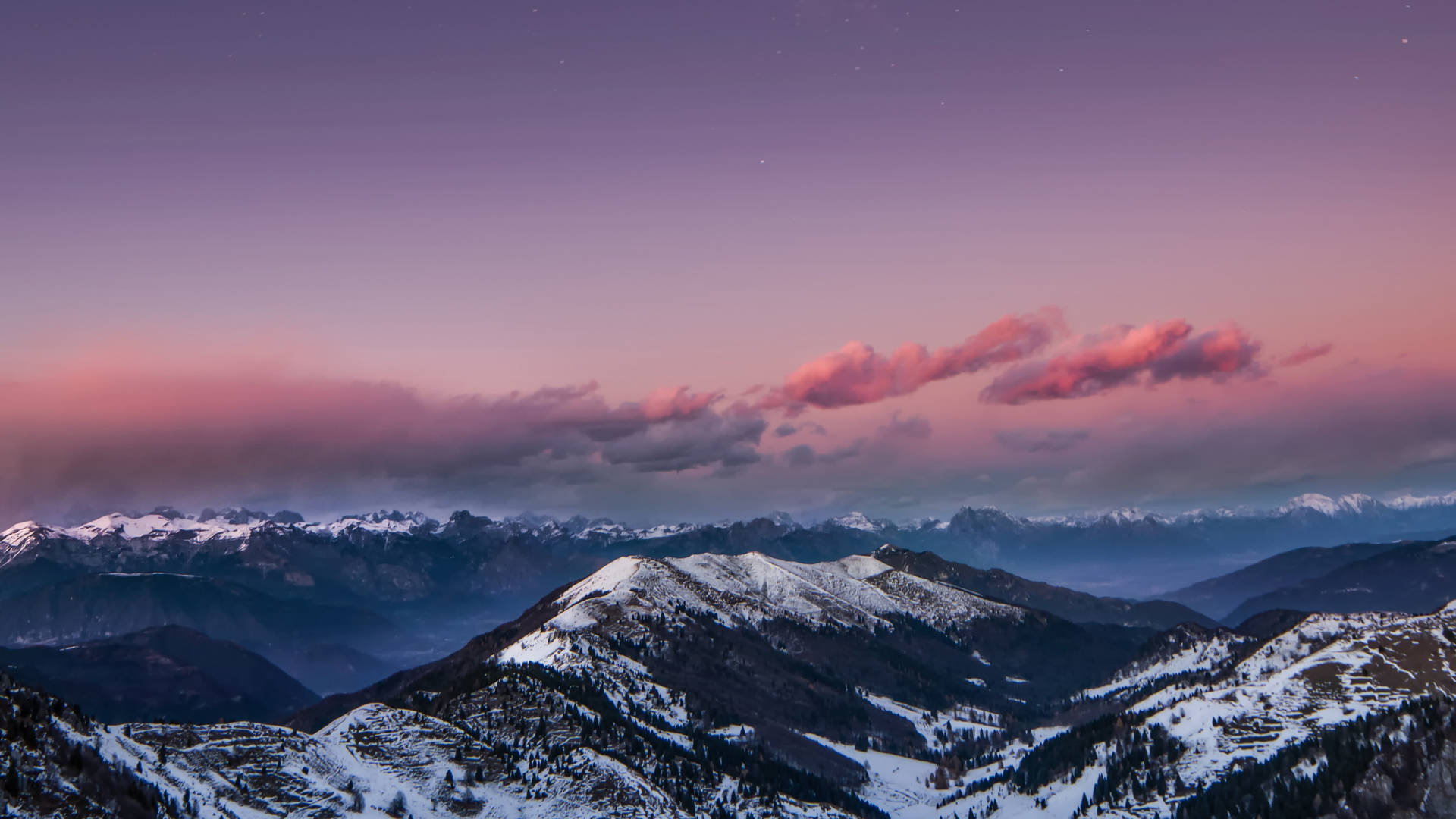 Mount Kedarnath Pink Sky 4k Background