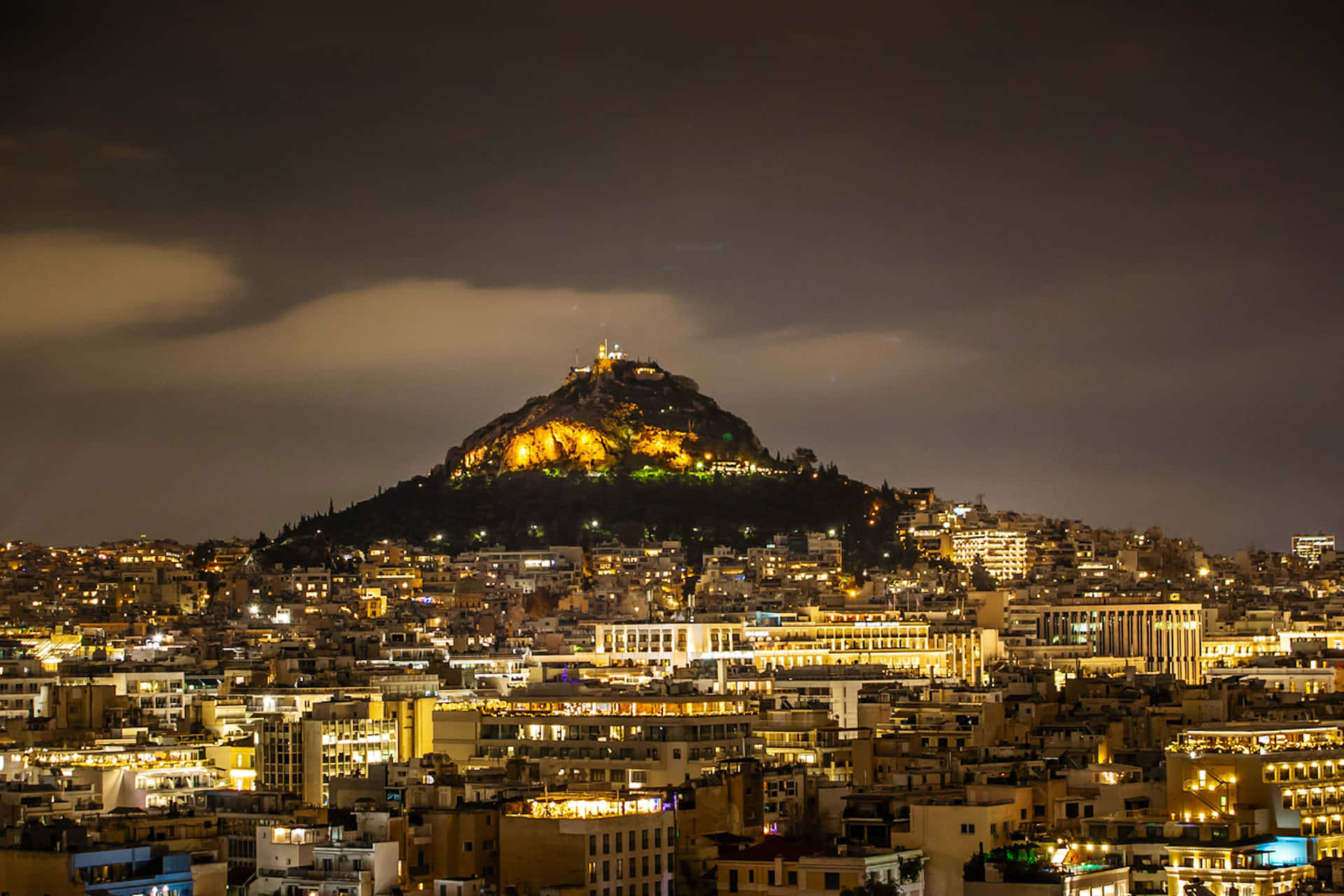 Mount Lycabettus At Night