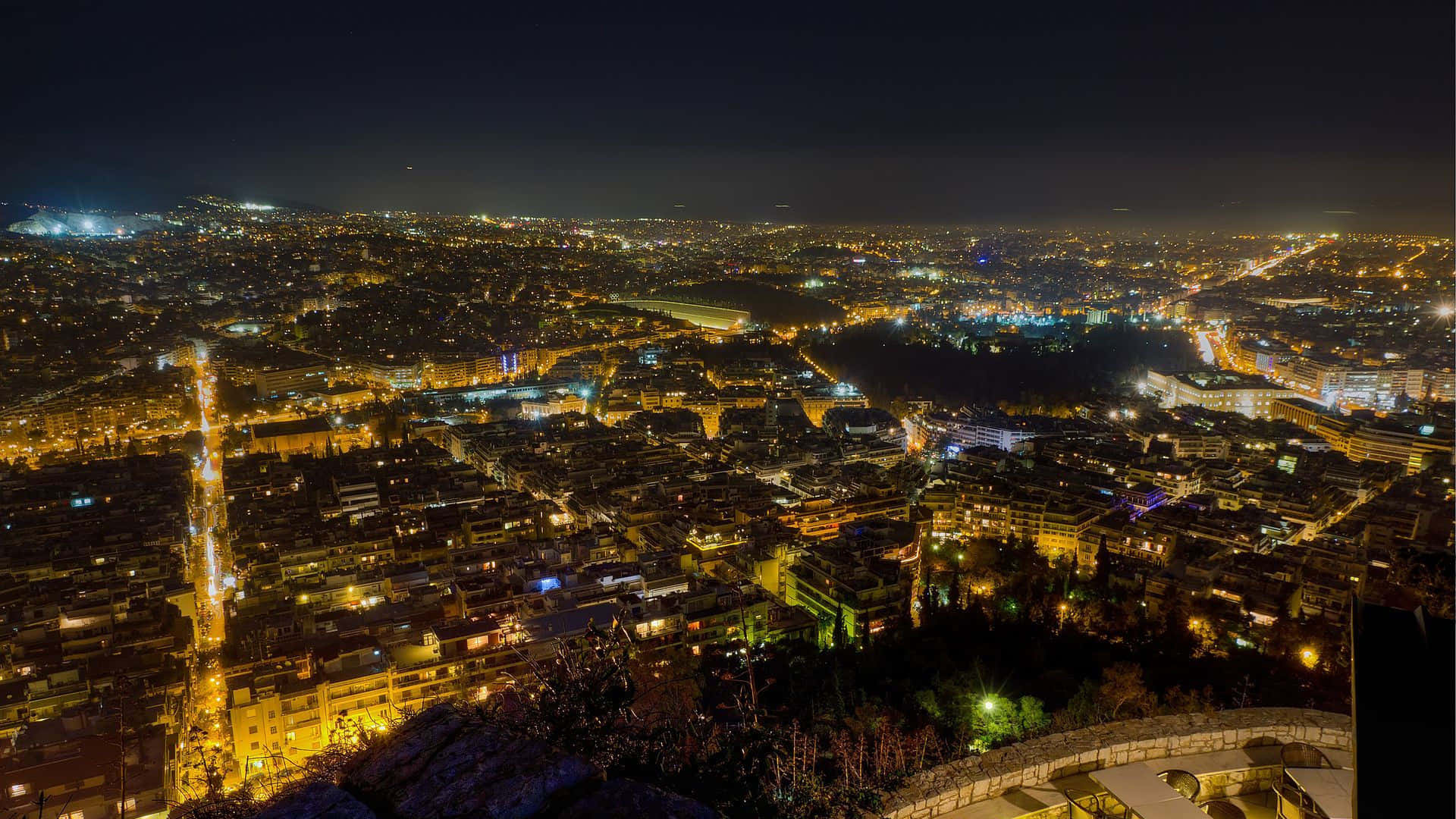 Mount Lycabettus Night View Athens