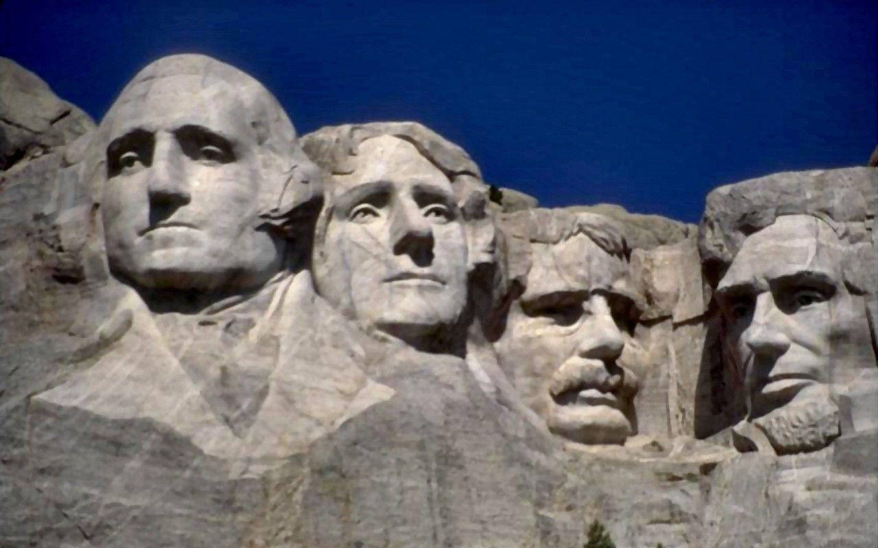 Mount Rushmore Against Deep Blue Background