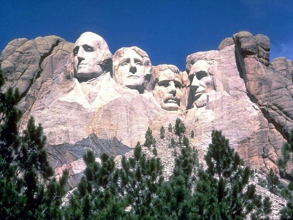 Mount Rushmore Glowing Sculpture Background