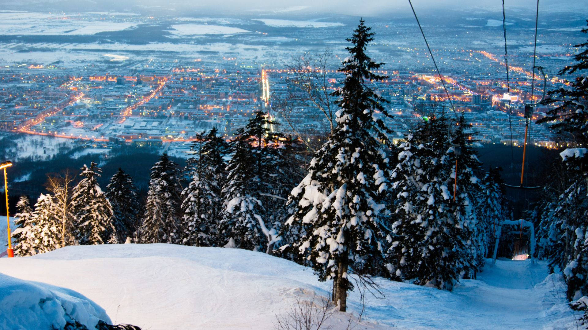 Mount Seymour Cable Car Riding Over Stunning Slopes Background