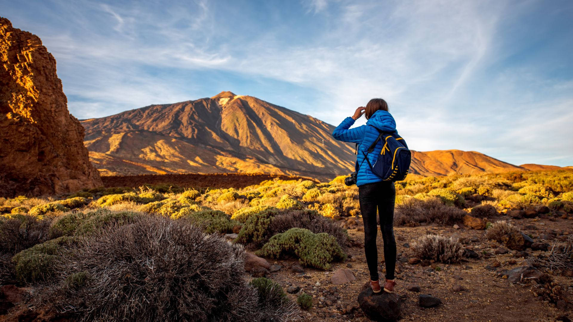 Mount Teide Volcano Journey Of A Girl Background