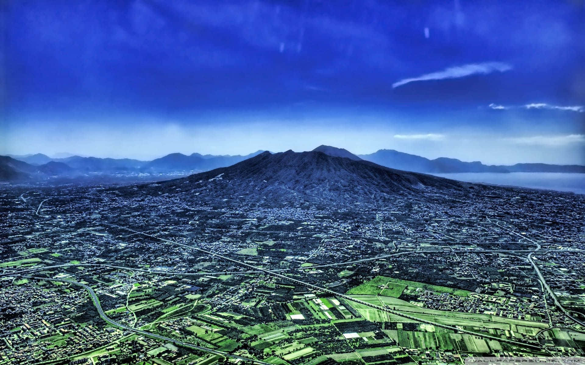 Mount Vesuvio Aerial View Italy Background