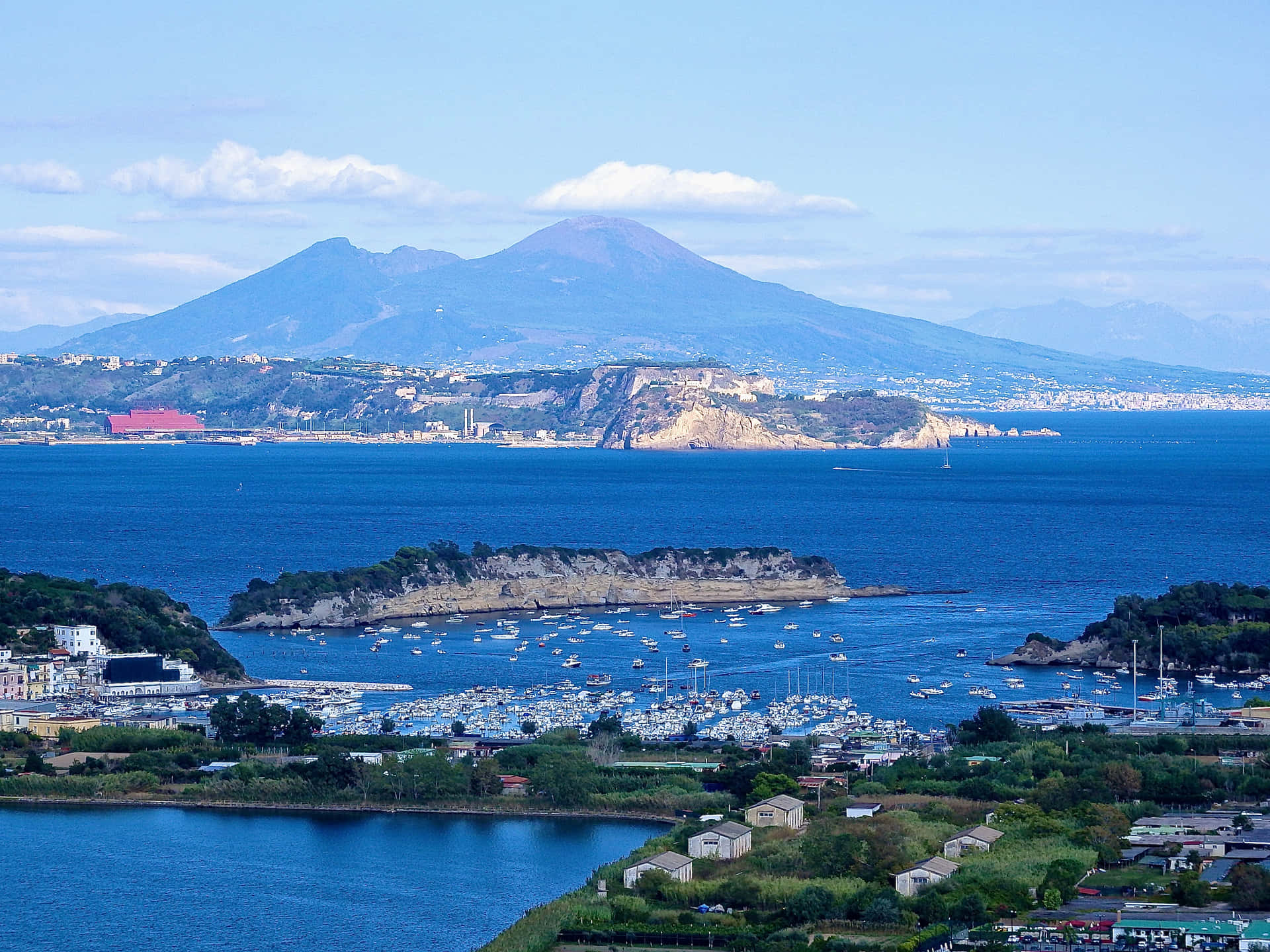 Mount Vesuvio Beach View Italy Background