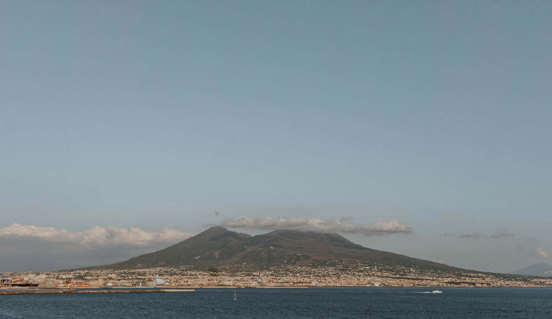 Mount Vesuvio Beautiful Landscape Italy Background