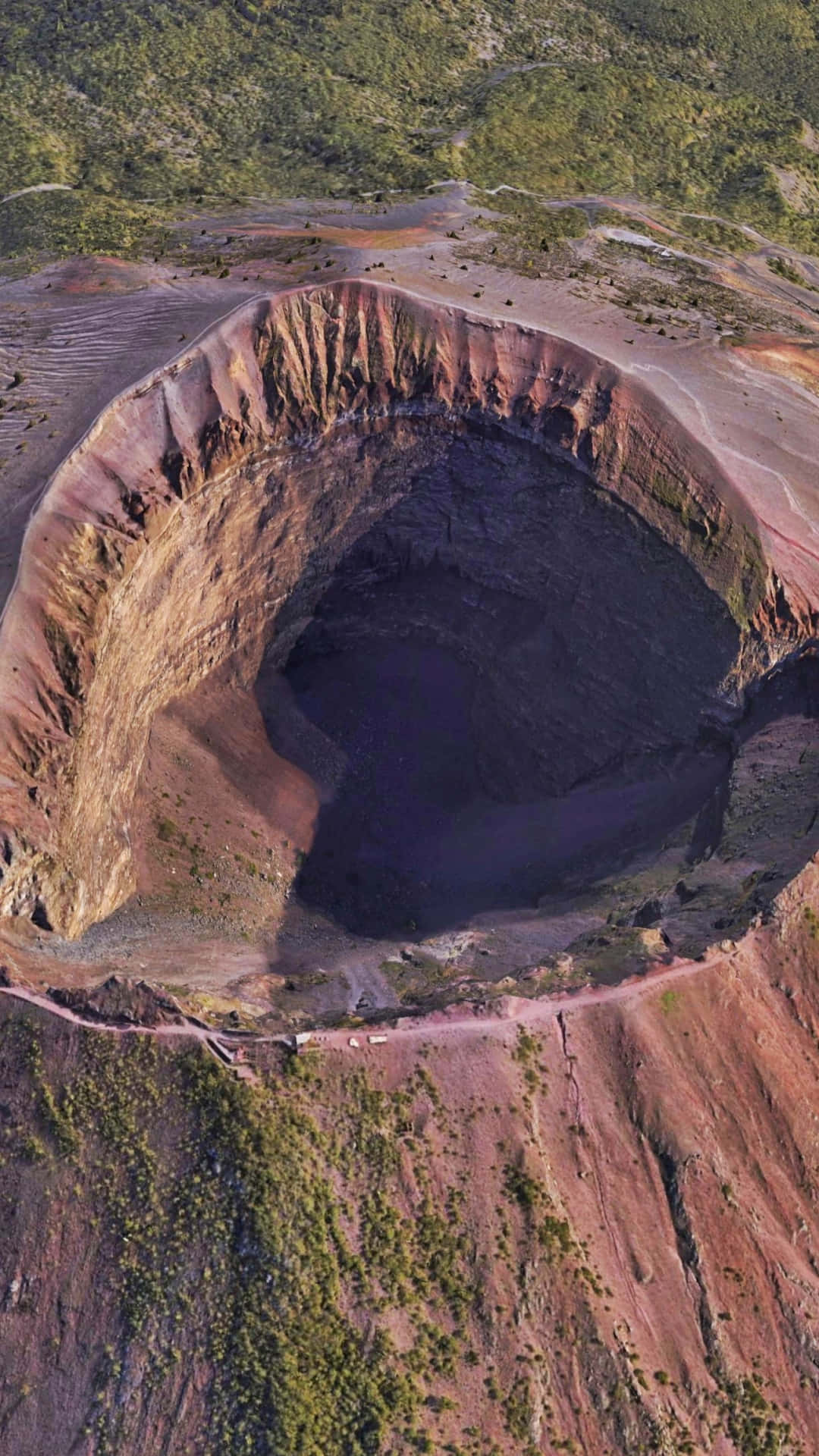 Mount Vesuvio Crater Close Up Background