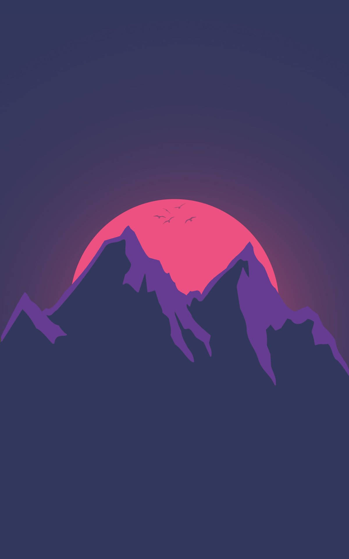 Mountain And Moon Art Smartphone Background