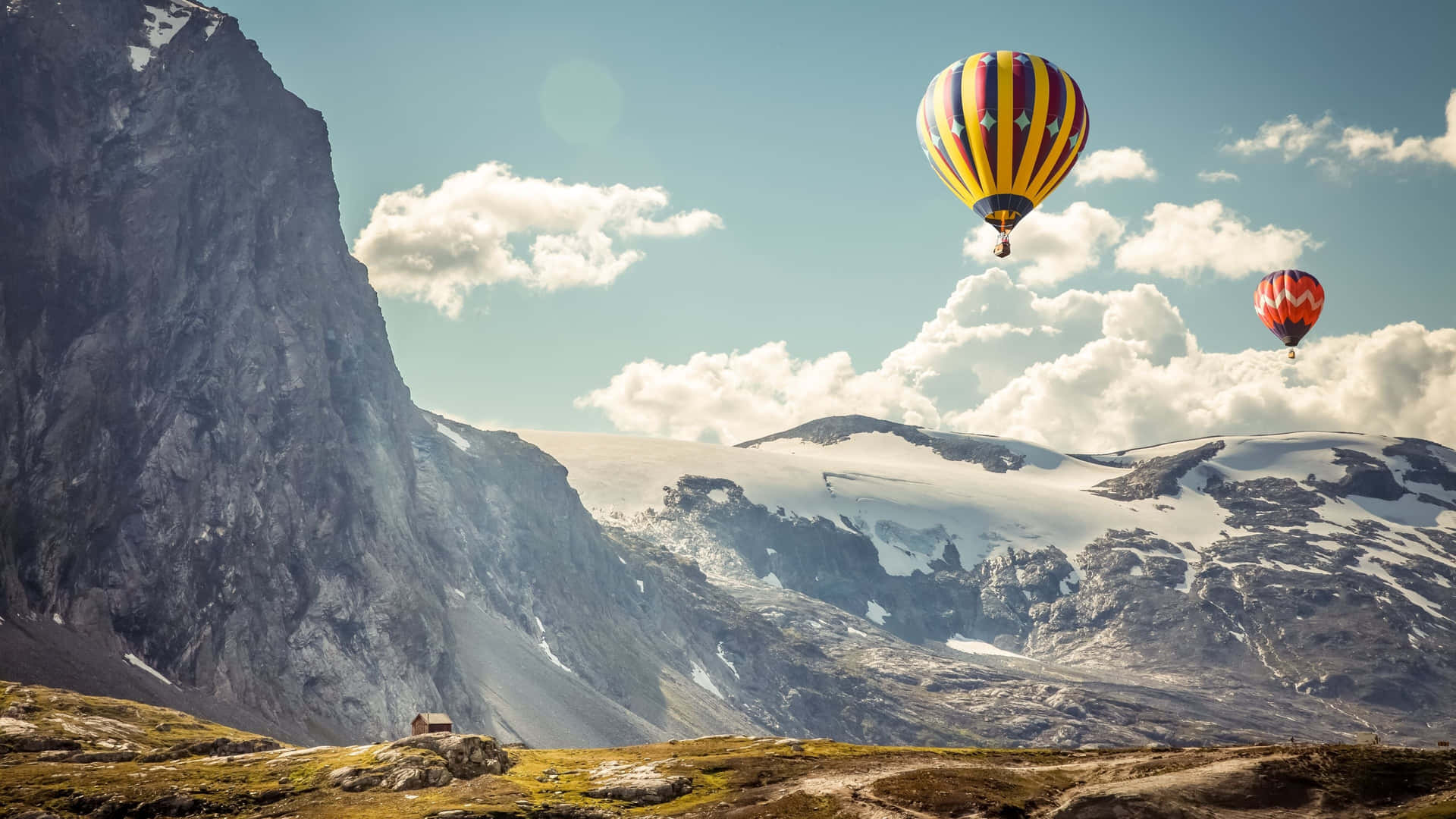 Mountain_ Balloons_ Adventure Background