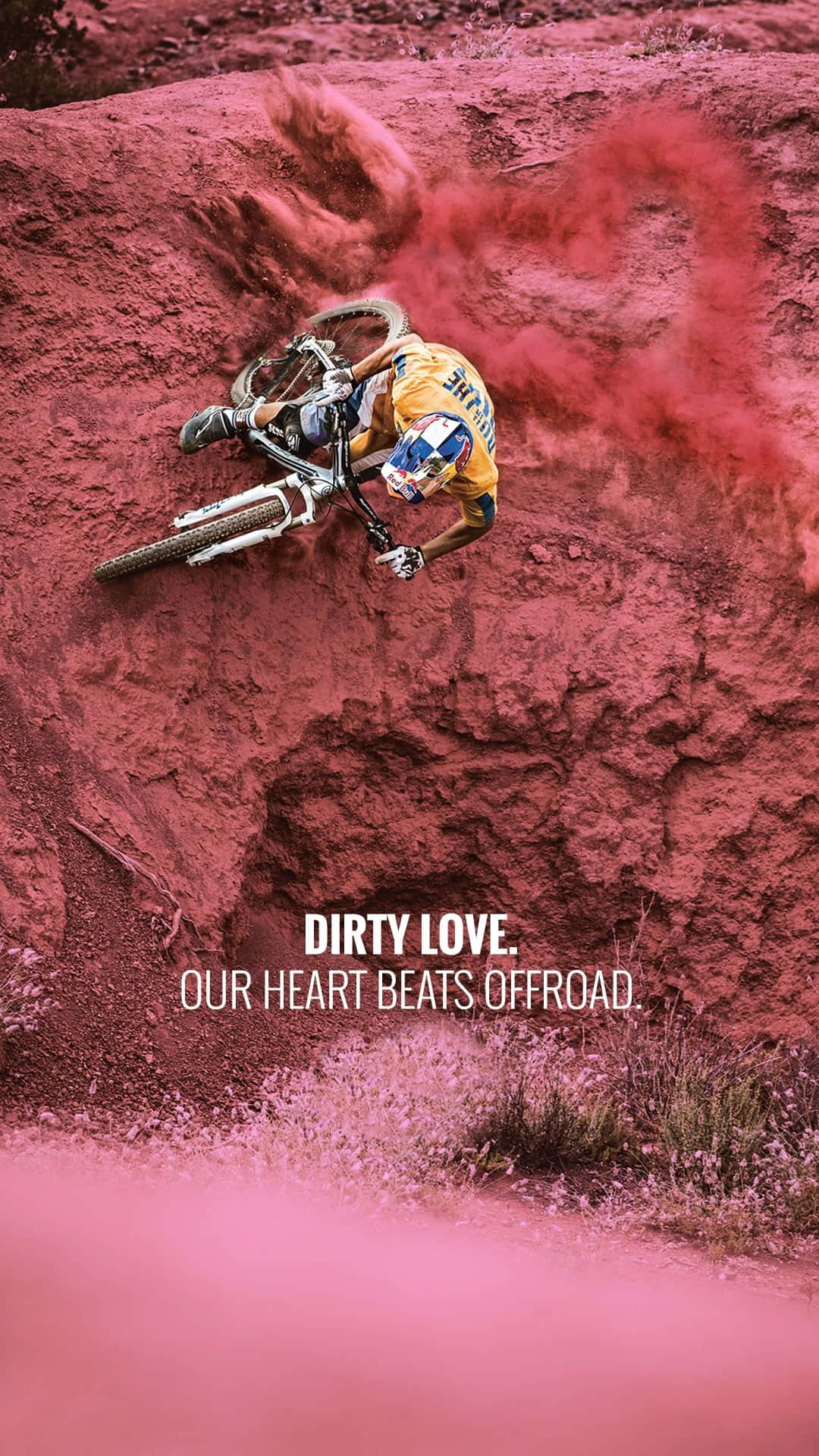 Mountain Bike Iphone Rider In Pink Hills Background
