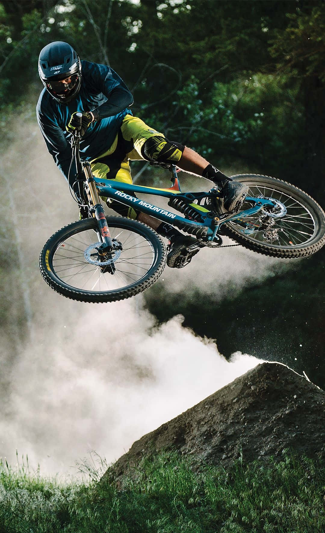 Mountain Bike Iphone With Smoke Effect Background