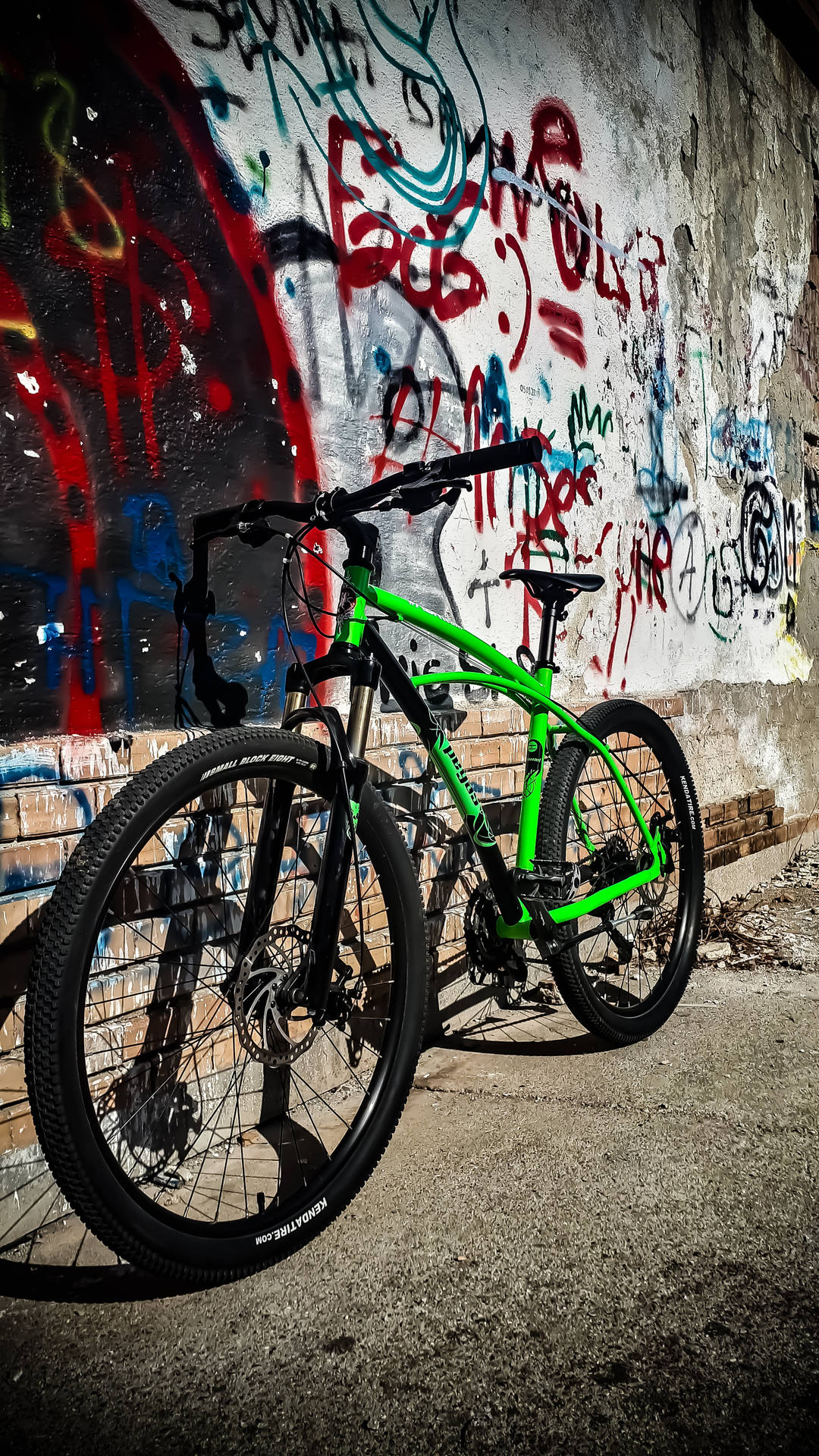 Mountain Bike Near Graffiti Background