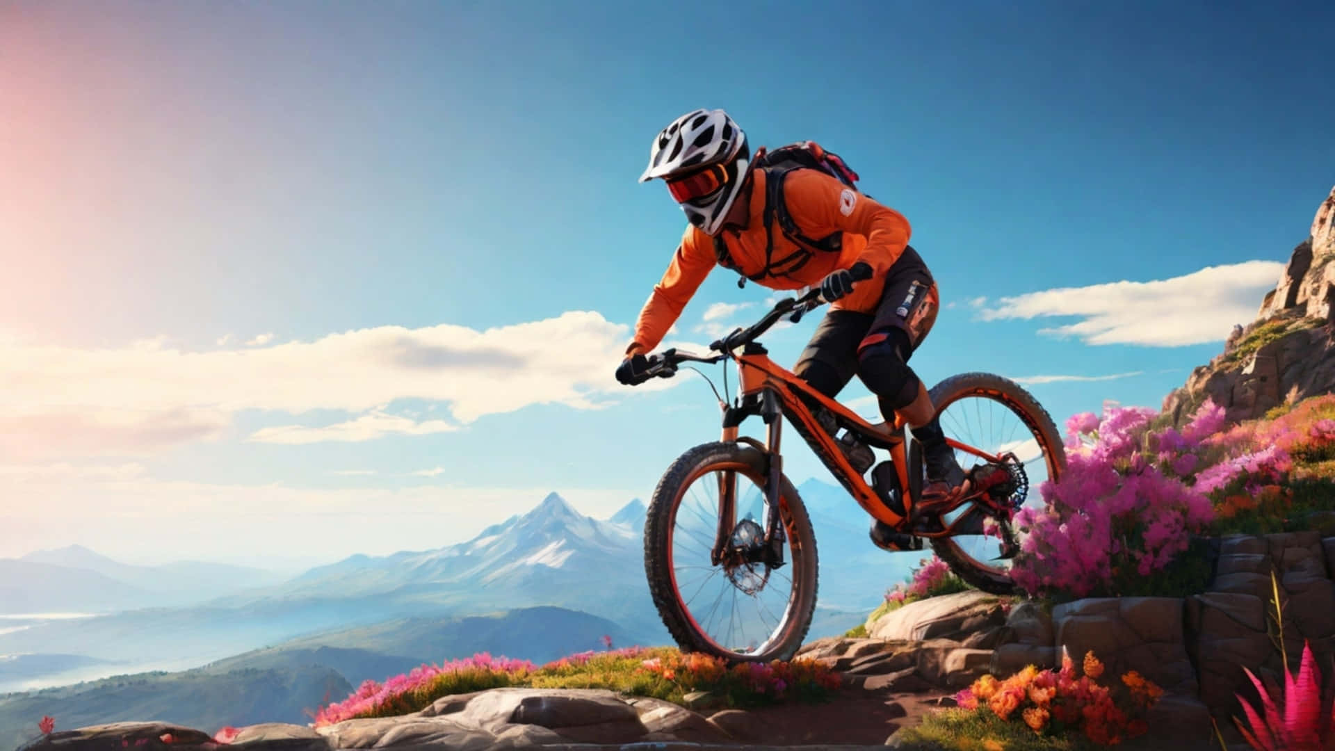 Mountain Biking Adventure Summit Background