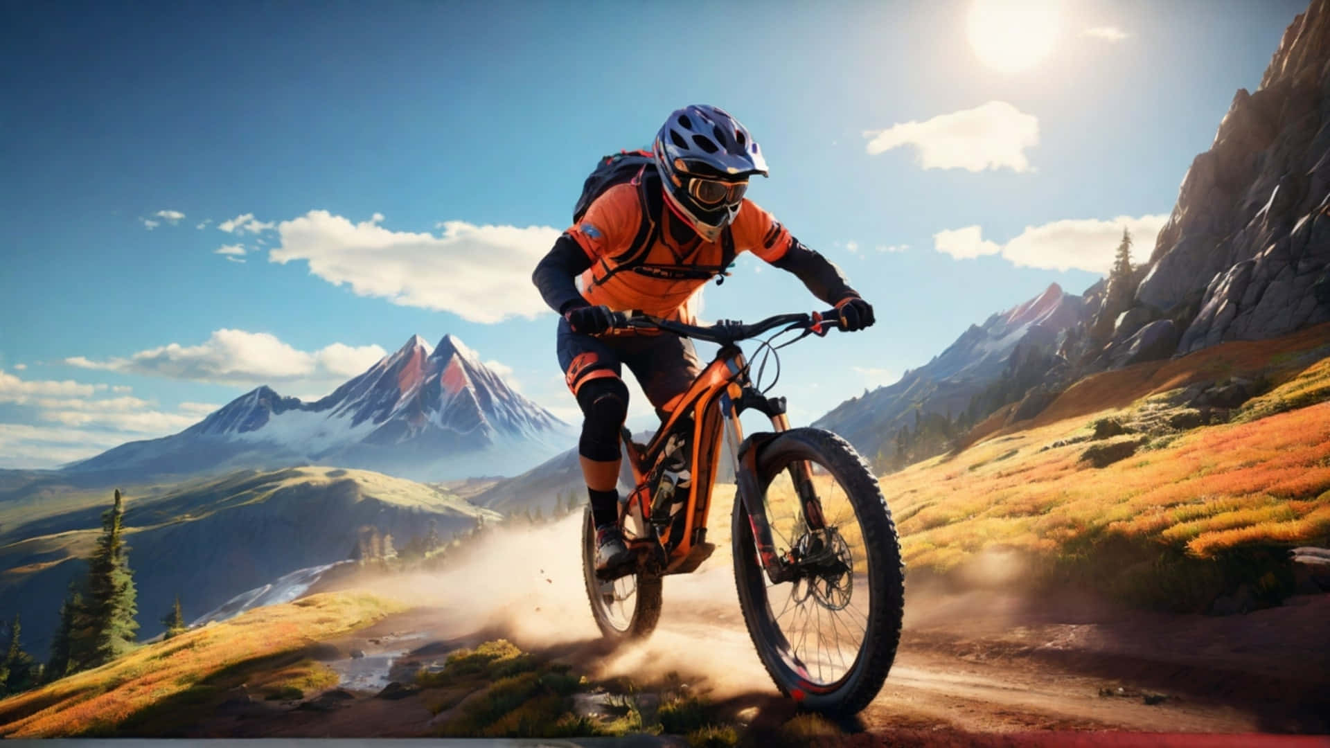 Mountain Biking Adventure Sunset Ride.jpg Background
