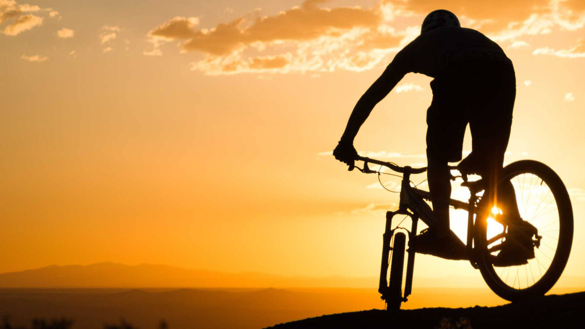 Mountain Biking Silhouette Photograph Background