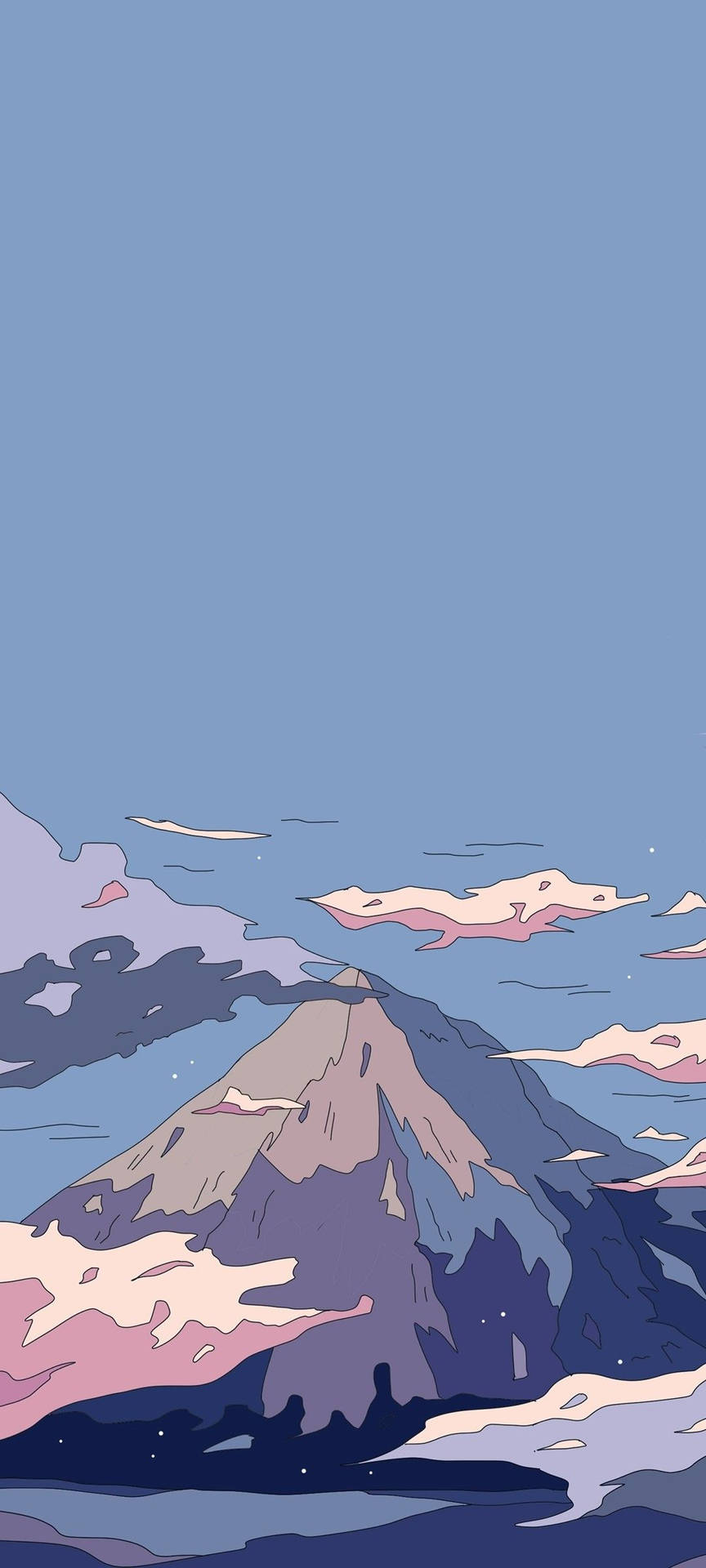 Mountain Clouds Phone Background