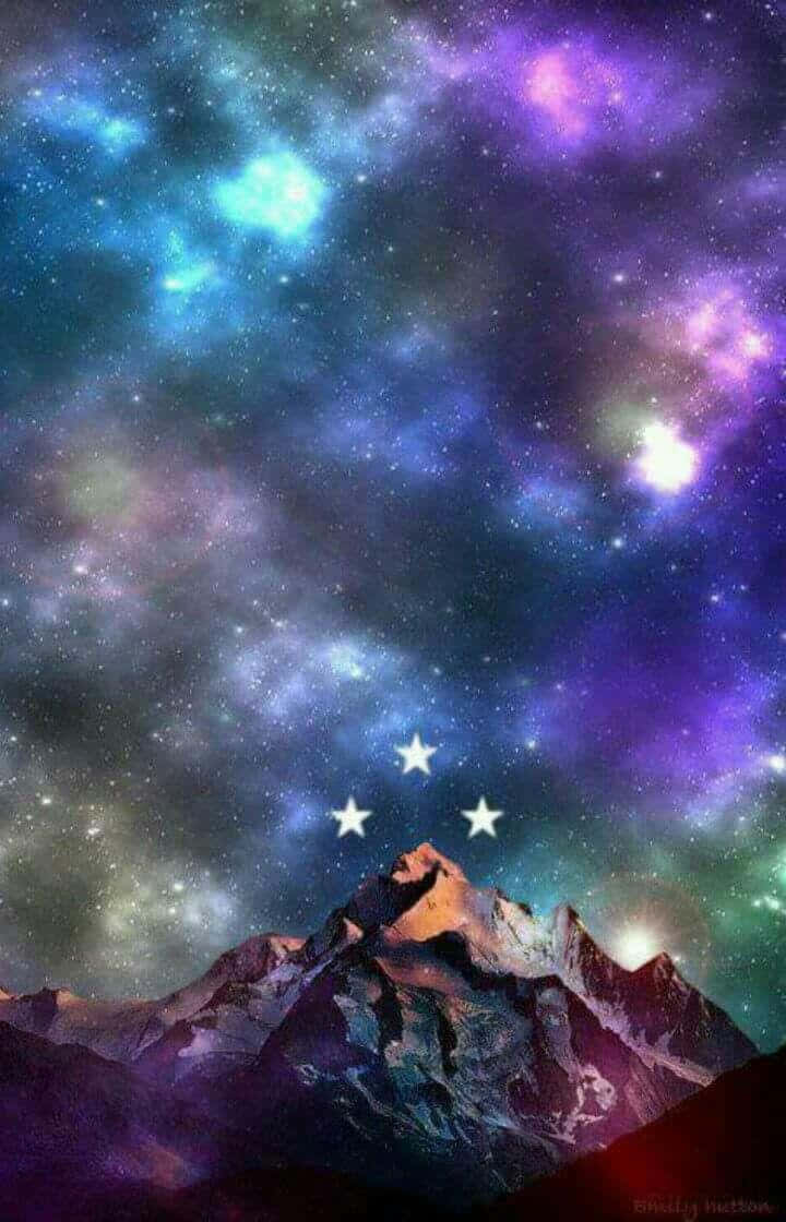 Mountain Colorful Starry Sky Acotar Background