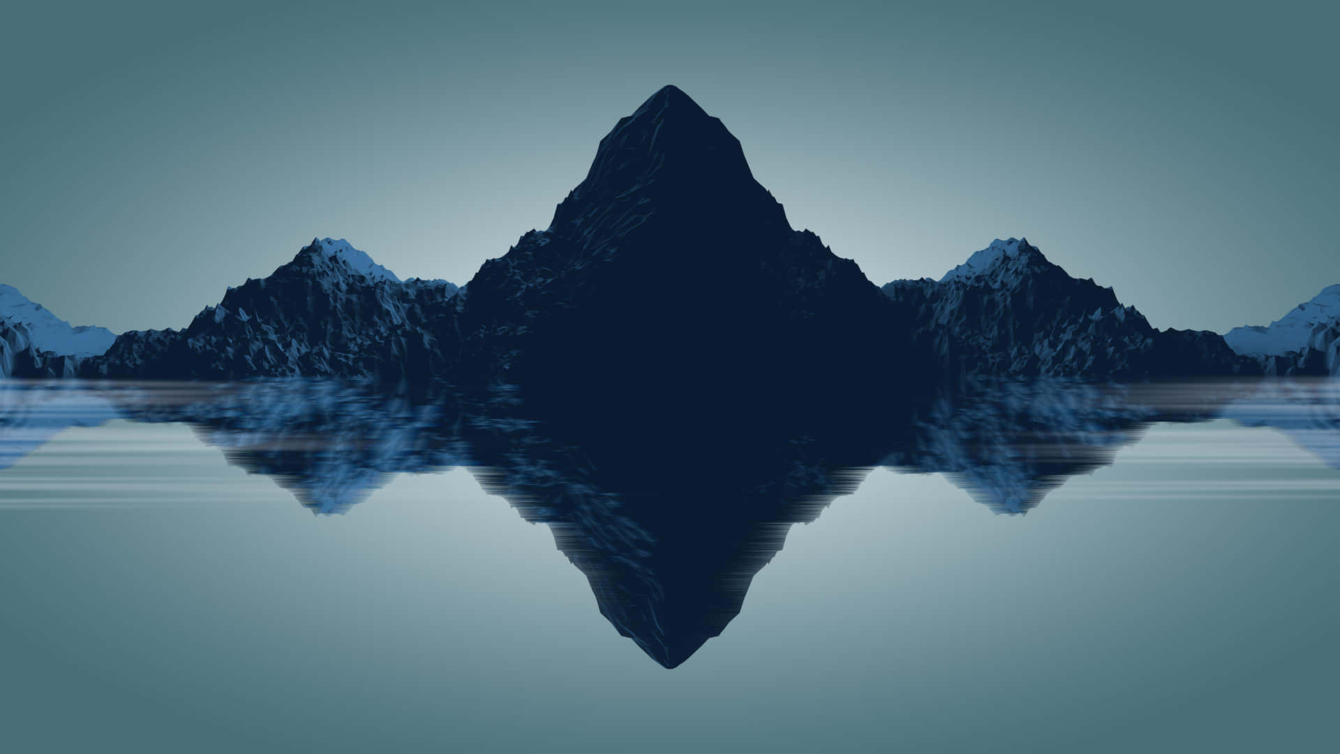 Mountain Island On Calm Lake Minimal Background Background