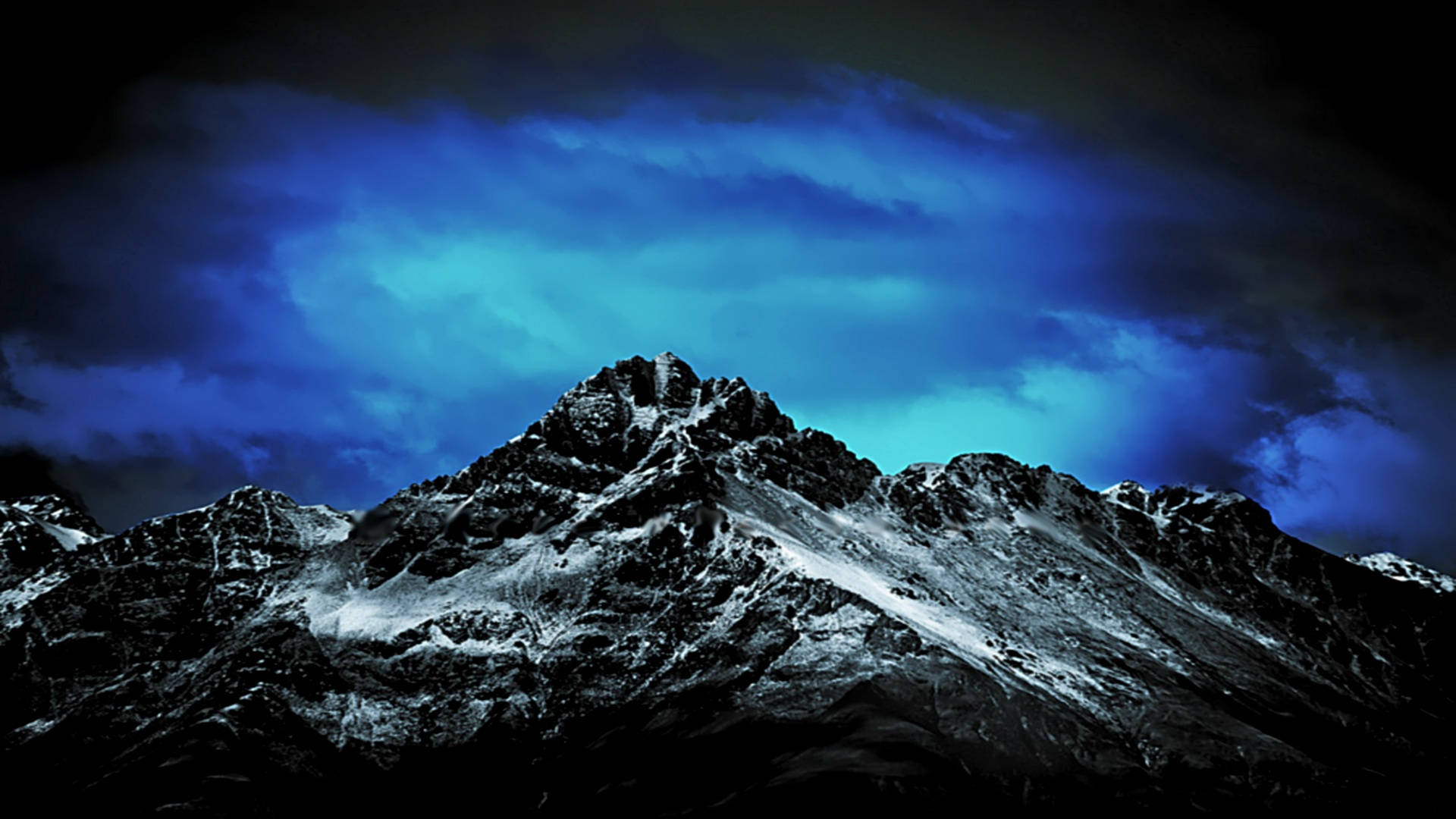 Mountain Peak Black And Blue Background Background