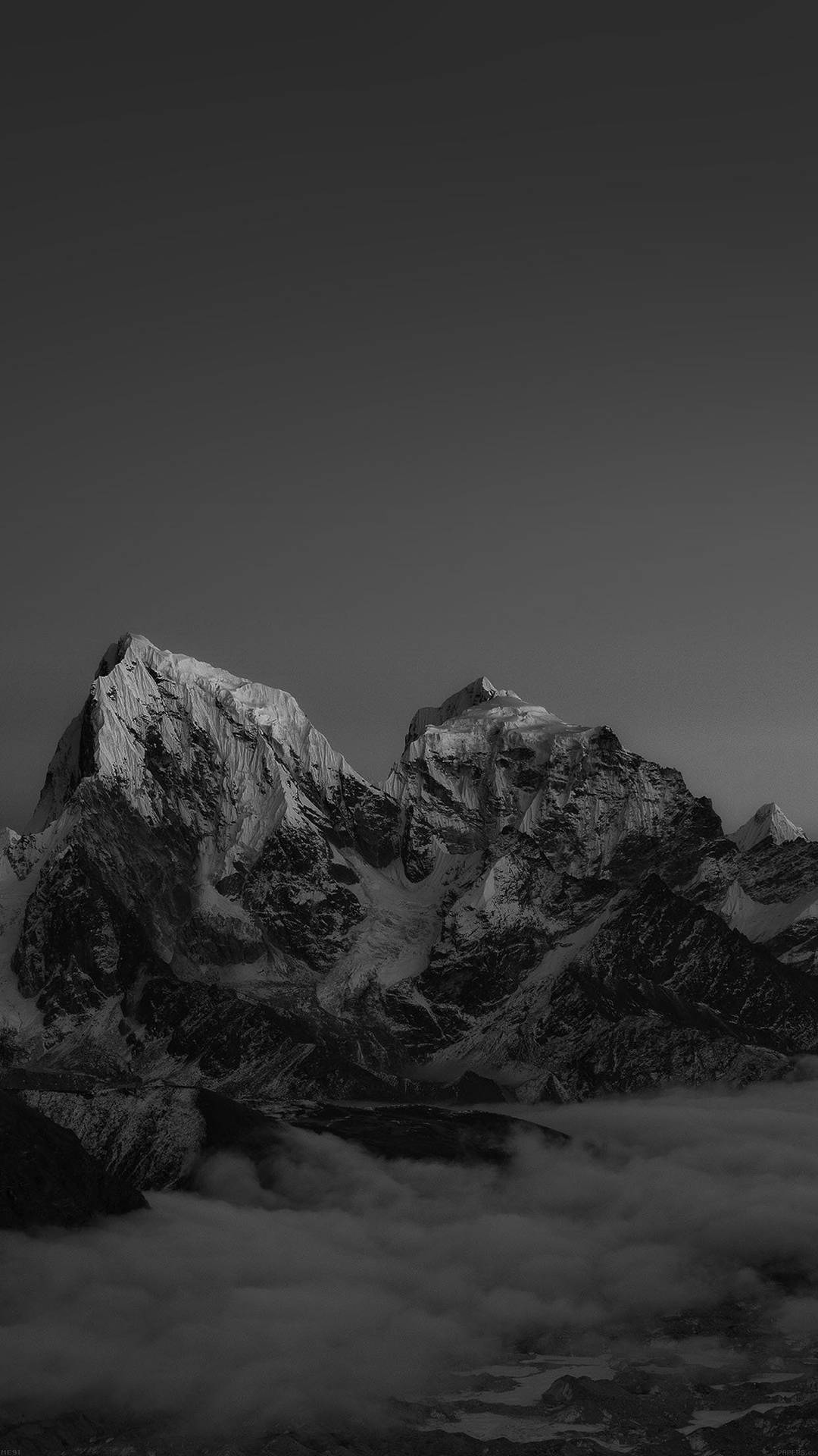 Mountain Peak Black And White Iphone Background