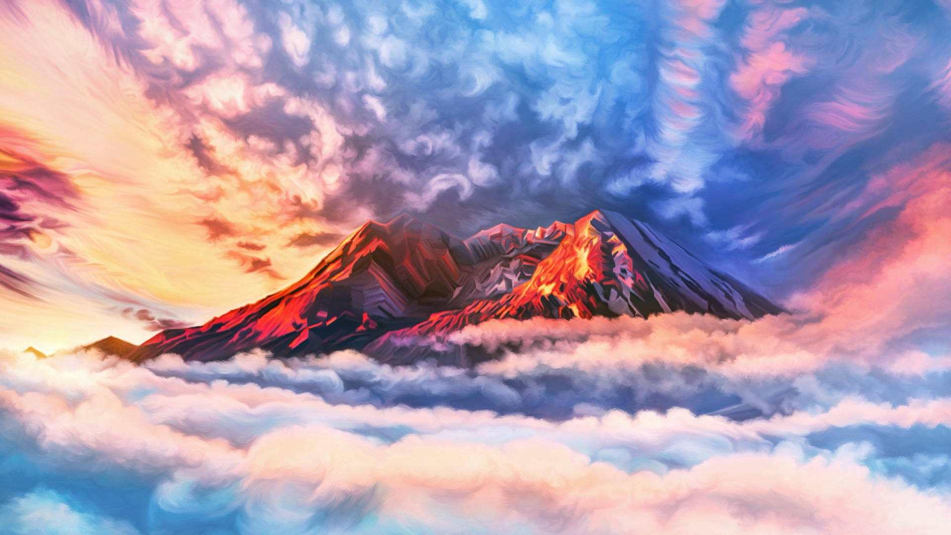 Mountain Peak Paint Art Background