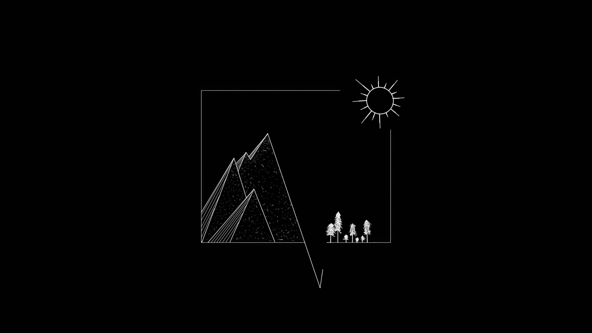 Mountain Photo Icon Minimalist Aesthetic Laptop