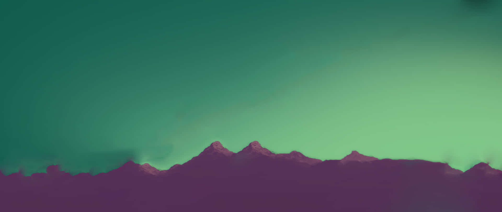 Mountain Range Silhouette Cyan Aesthetic Background