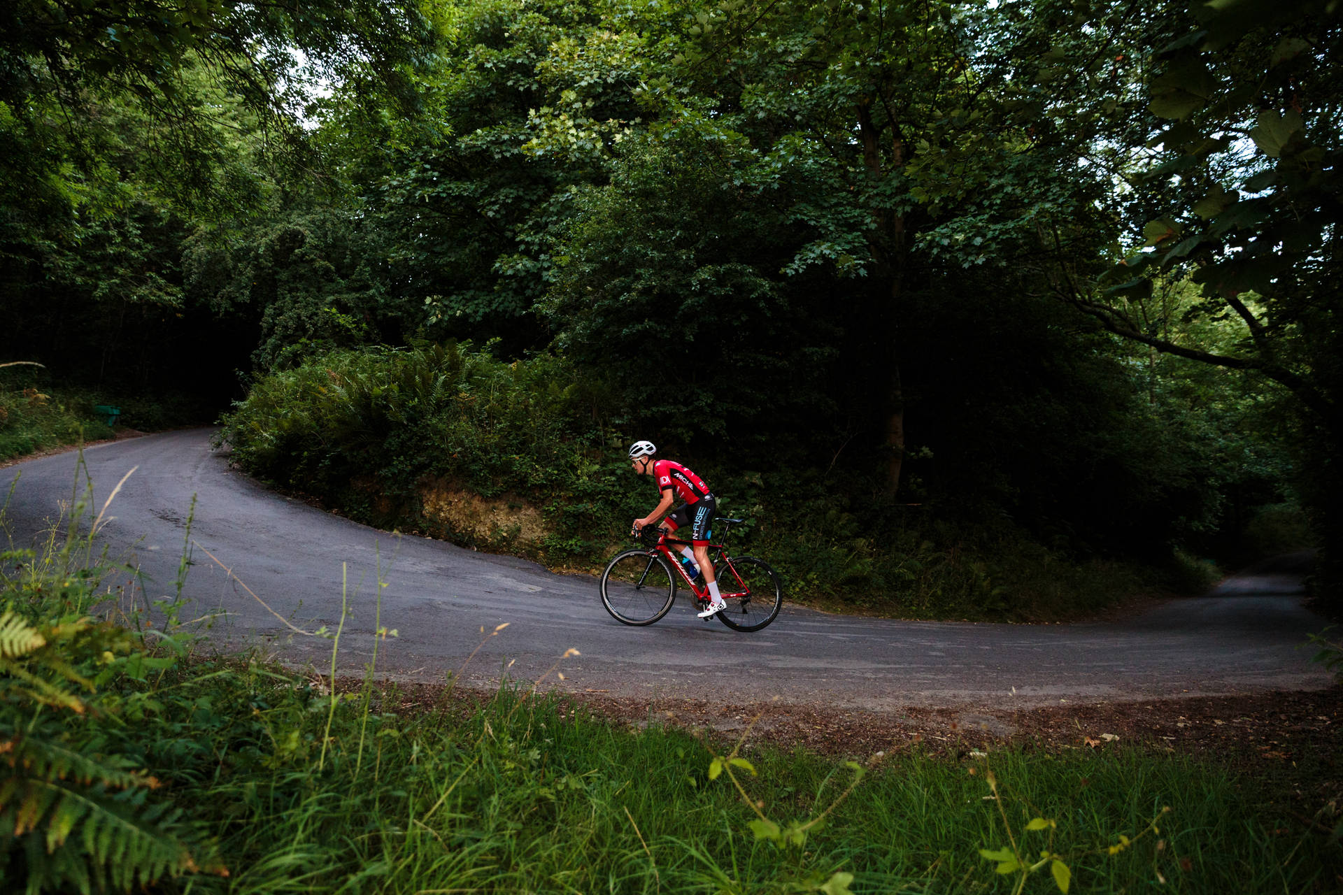 Mountain Road Uphill Cycling Background