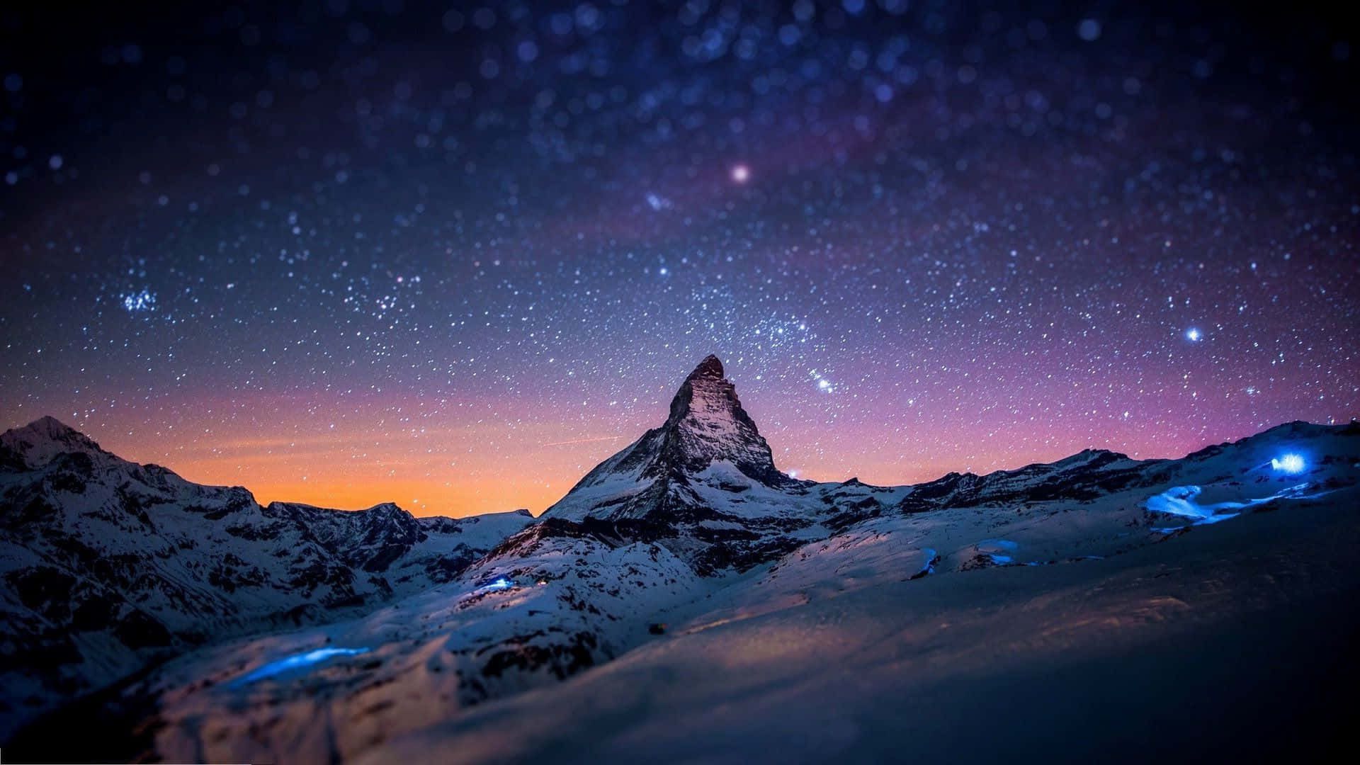 Mountain's Peak Night Hd Desktop