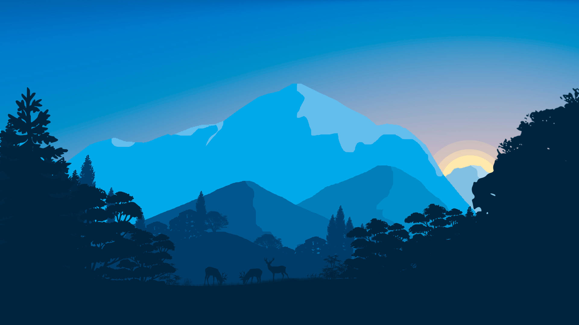 Mountain Scenery Vector Desktop 4k Background