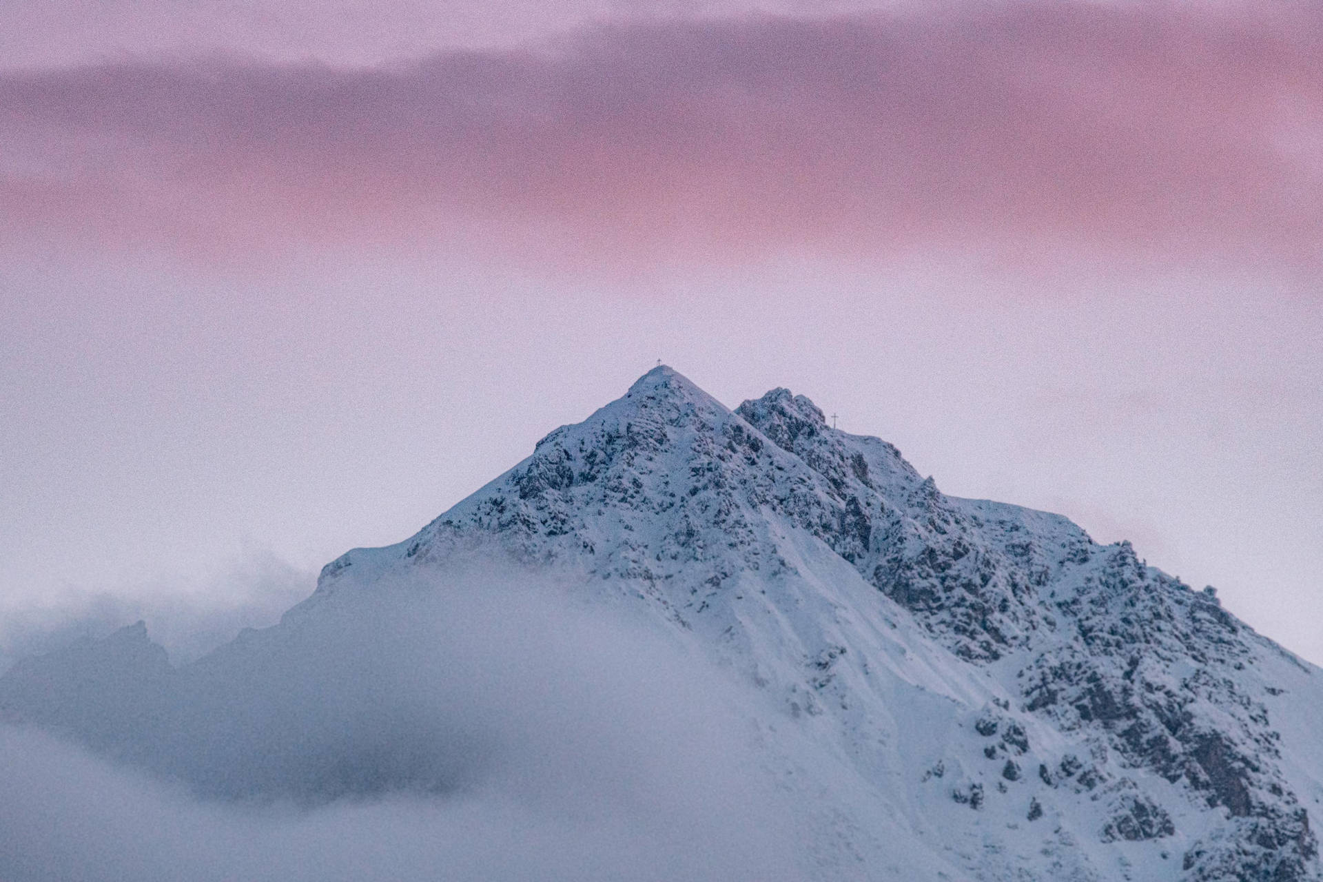 Mountain Summit Winter Desktop Background