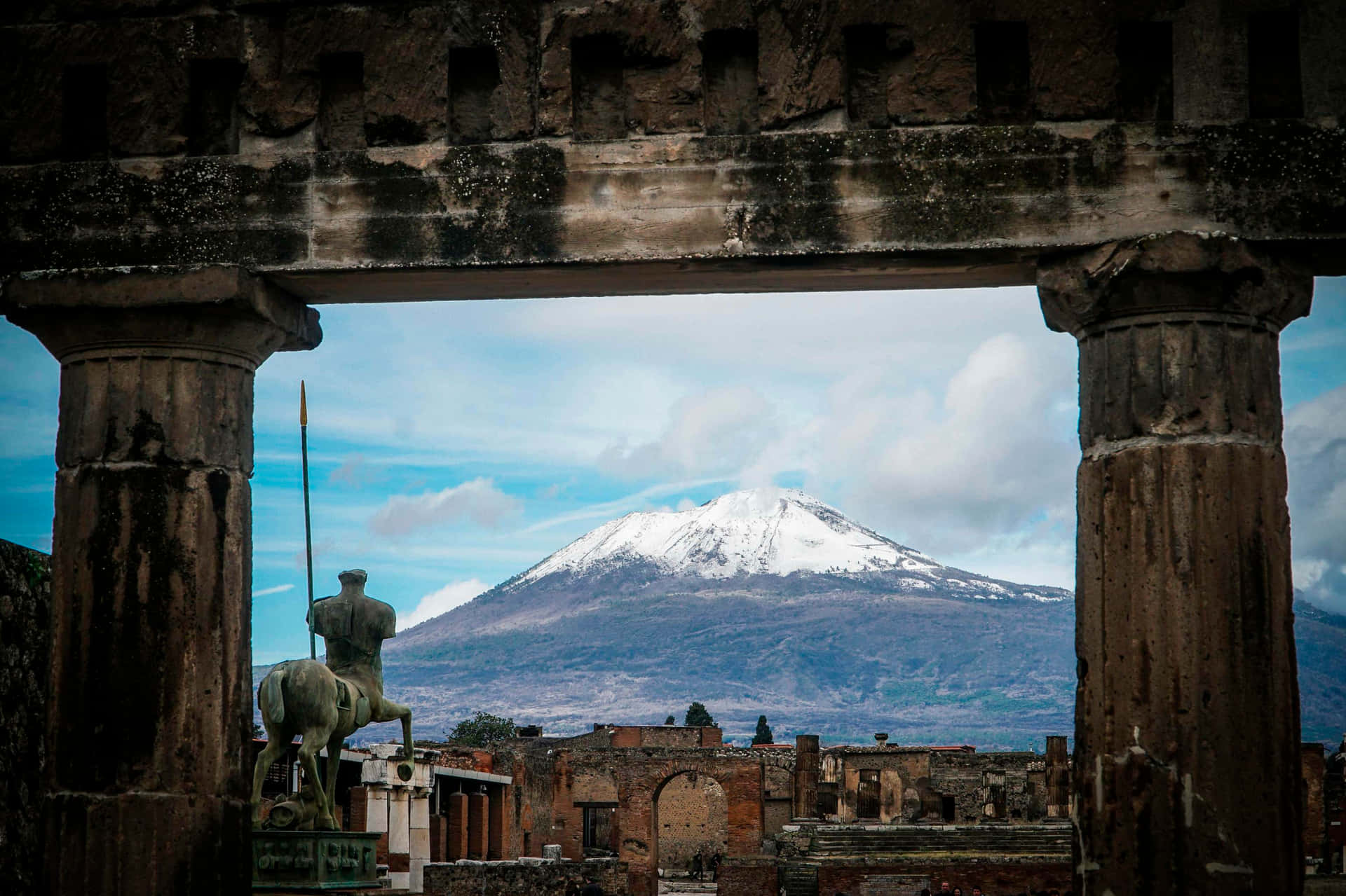 Mountain Vesuvio Scenery Campania Italy Background