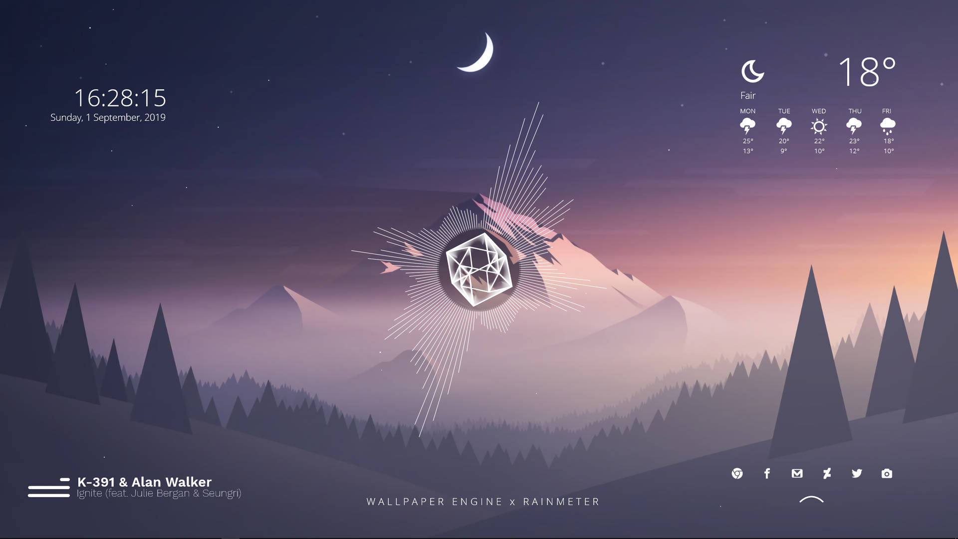 Mountain View Digital Art Rainmeter Background