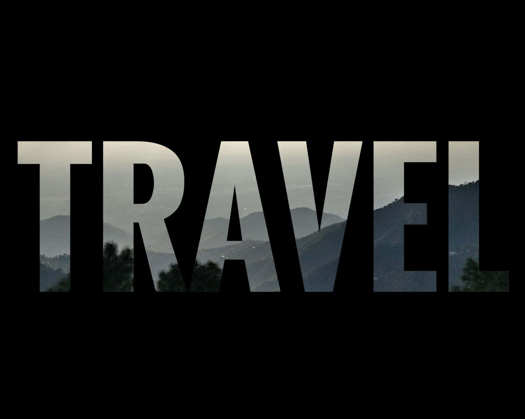 Mountain View Travel Text Overlay Background