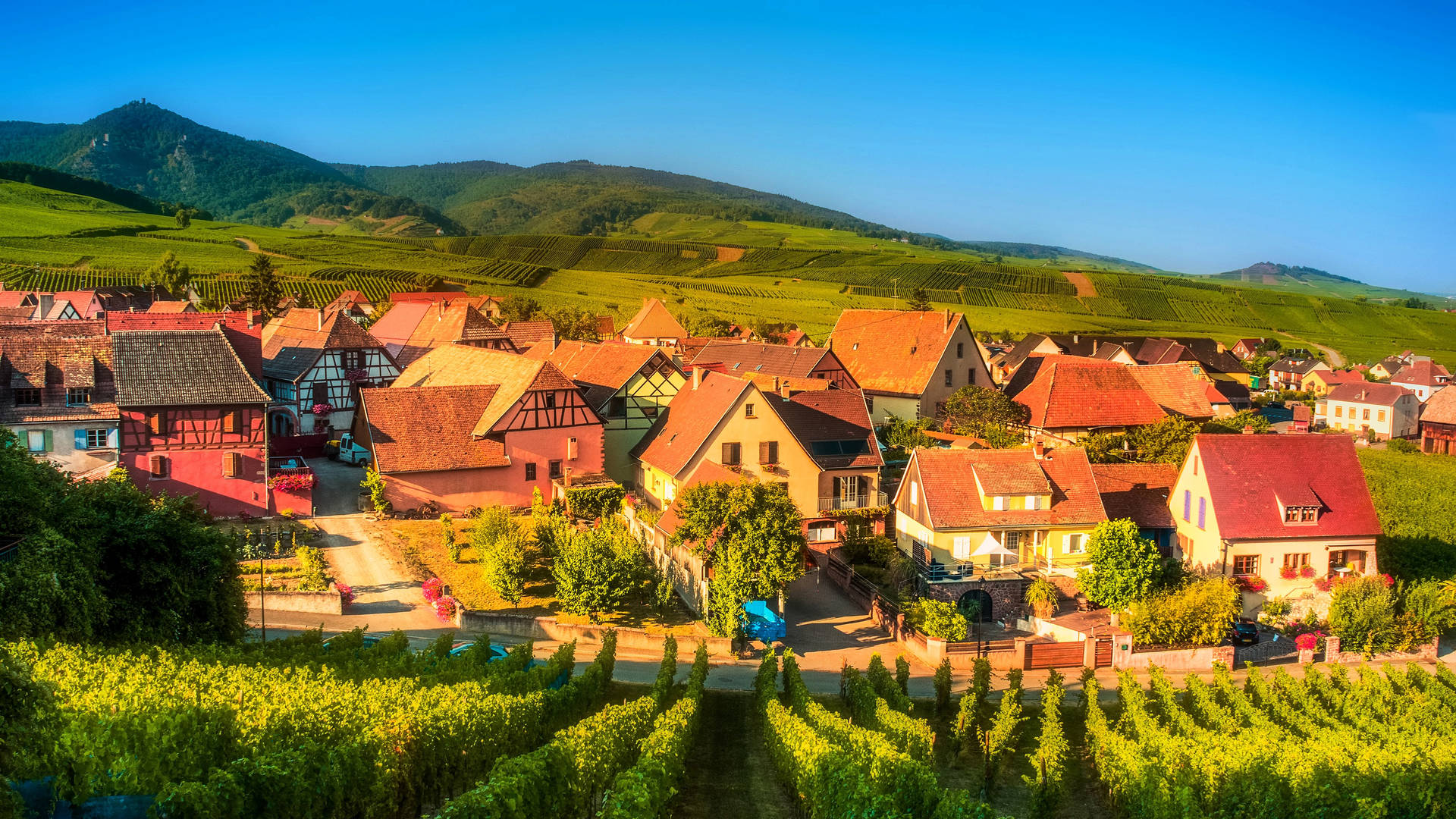 Mountain Village In France Background