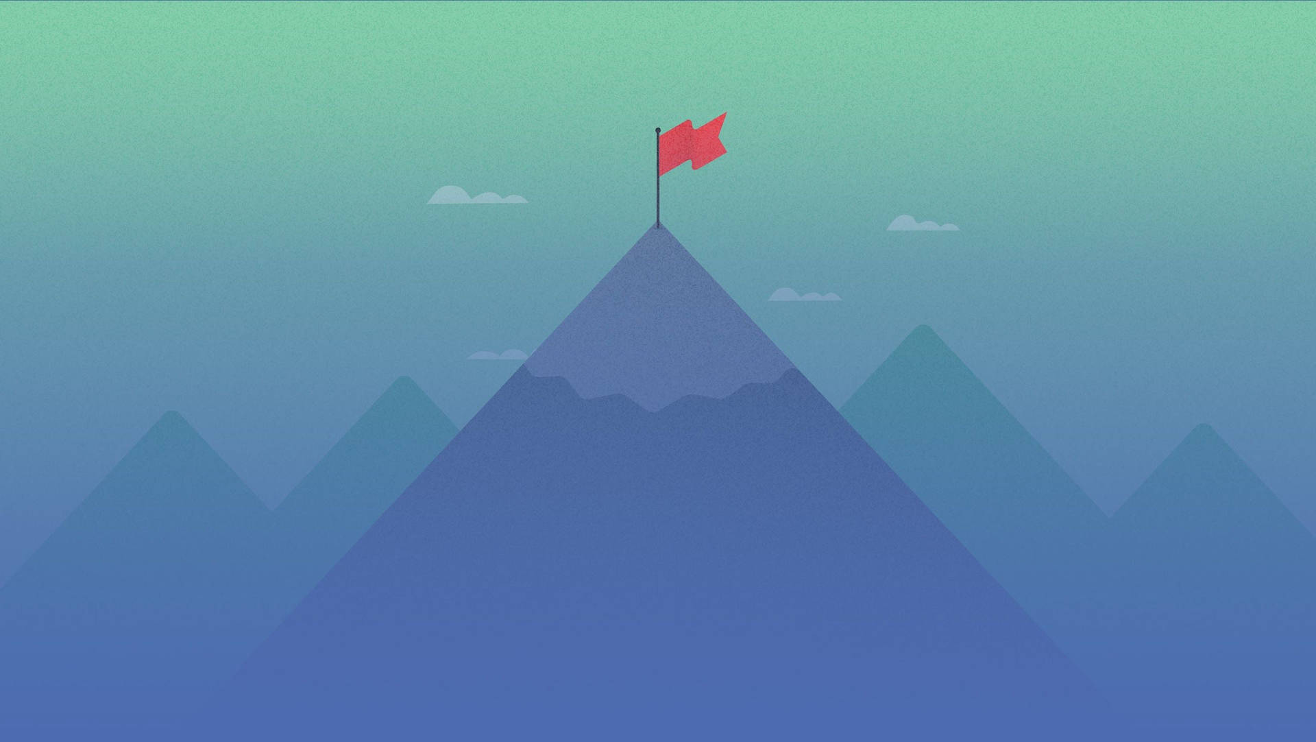 Mountain With Flag Material Design