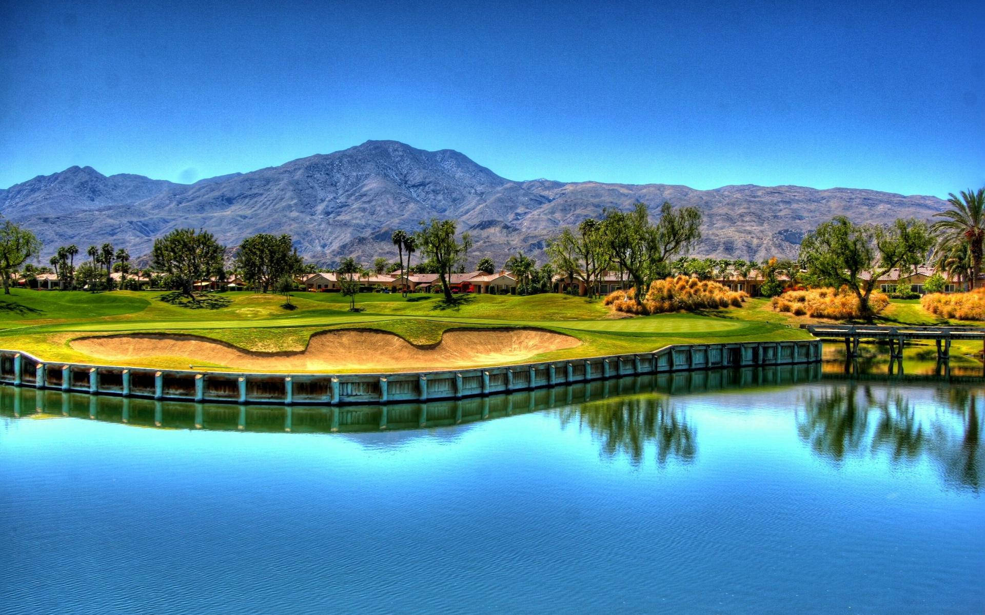 Mountains And Golf Course Background