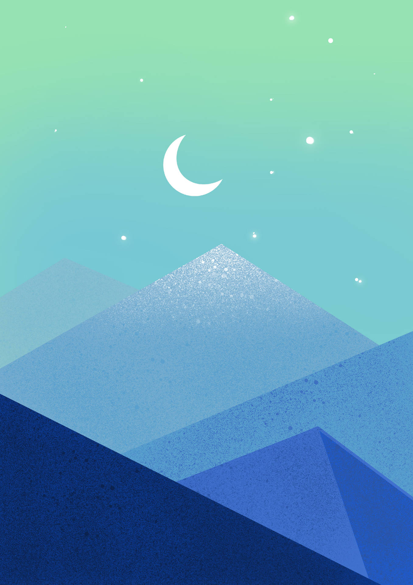 Mountains At Night Minimalist Android Background