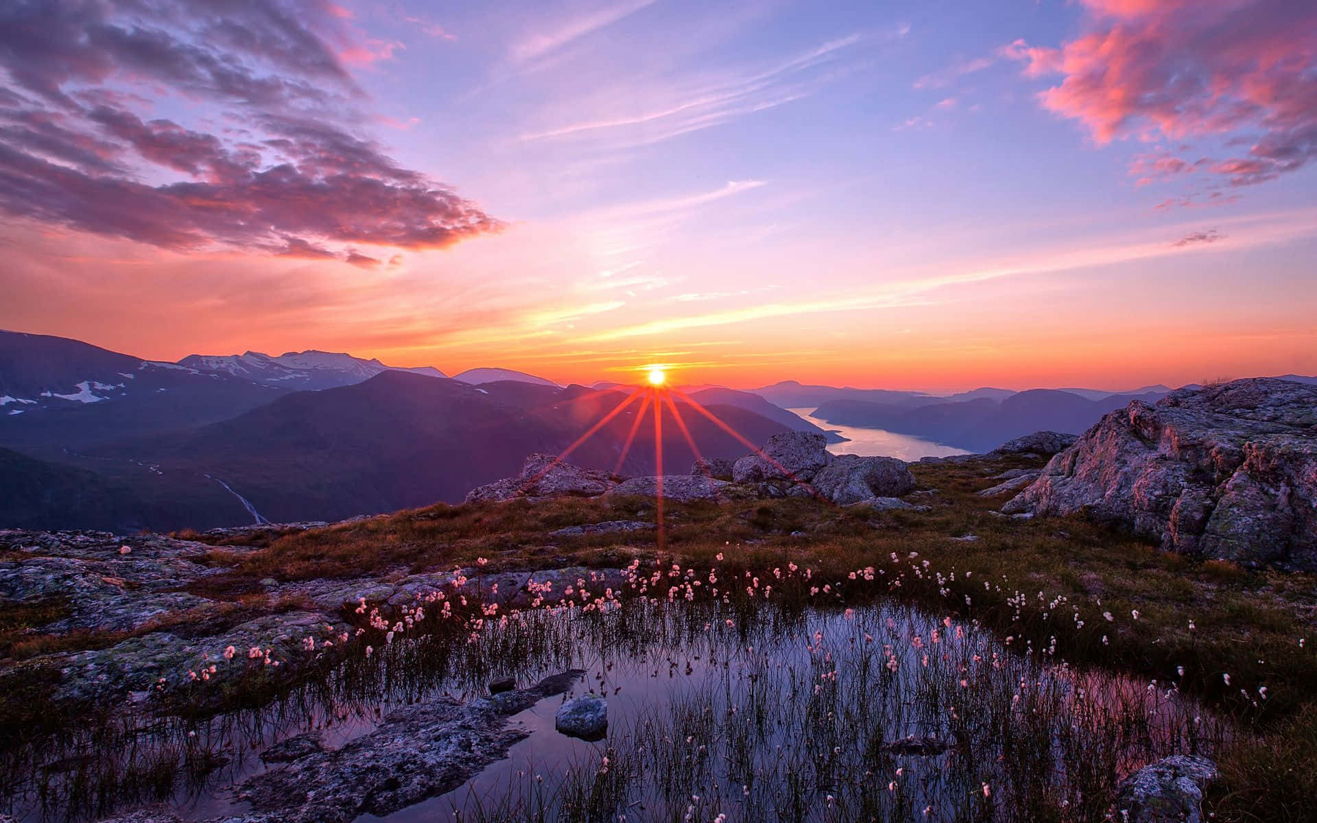 Mountains Sunset Golden Hour Desktop