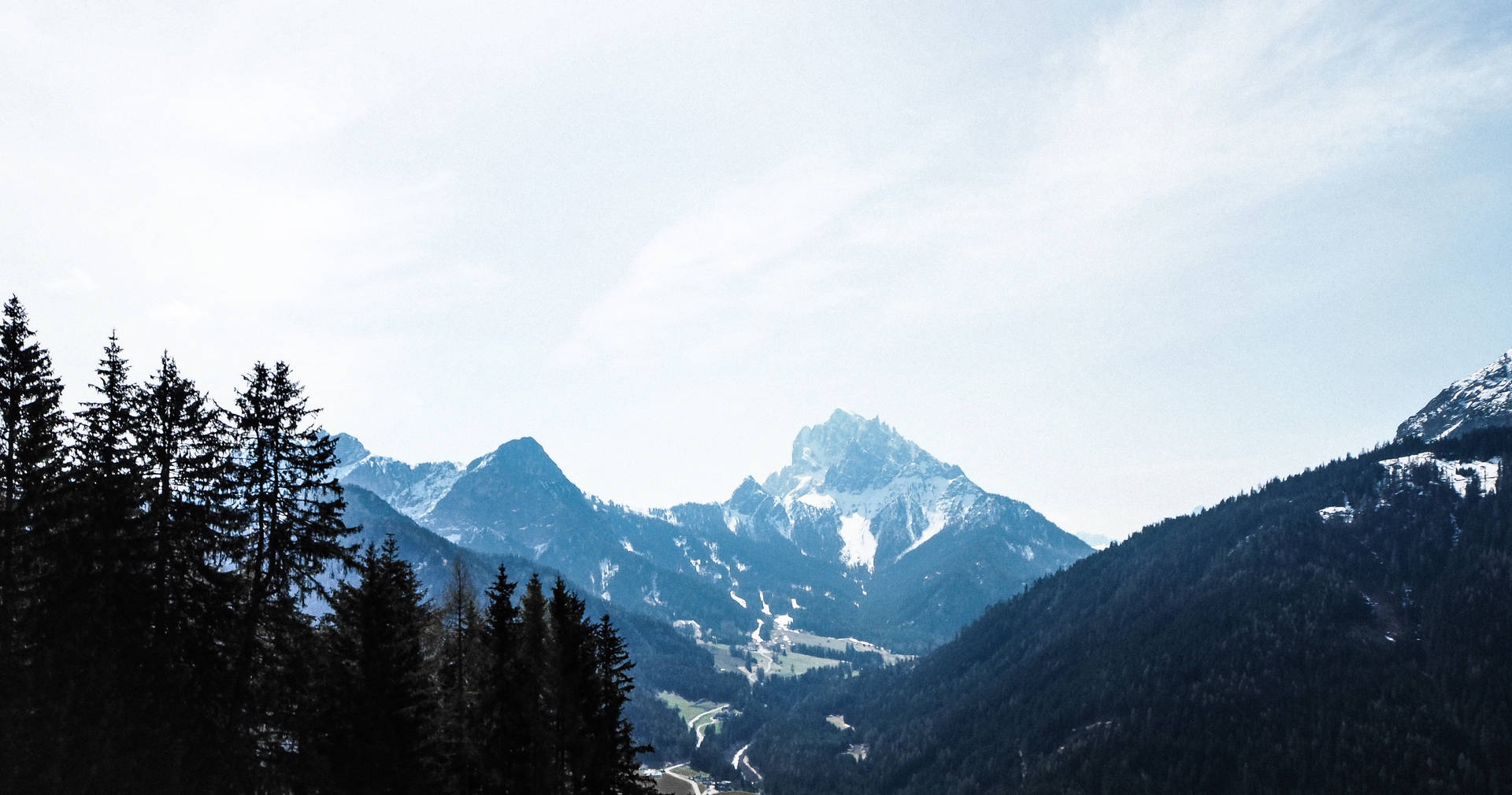 Mountains Under A Beautiful Blue Sky