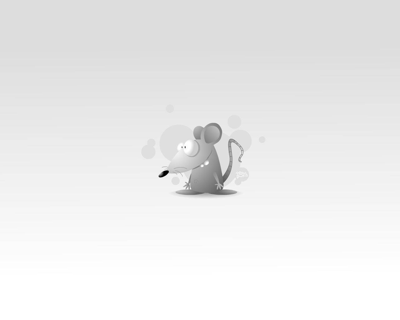 Mouse In Cartoon Style Art Background