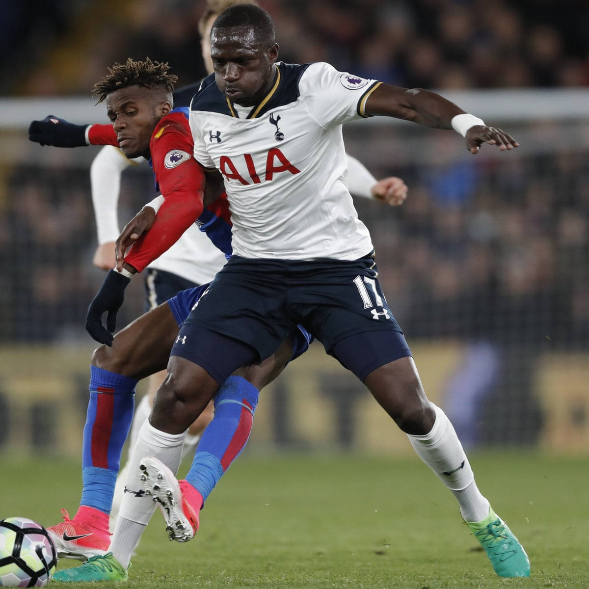 Moussa Sissoko Blocking A Football Player