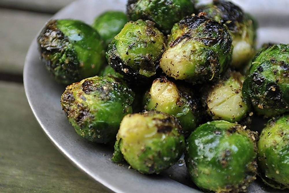 Mouth-watering Garlic And Balsamic Glazed Brussels Sprouts Background