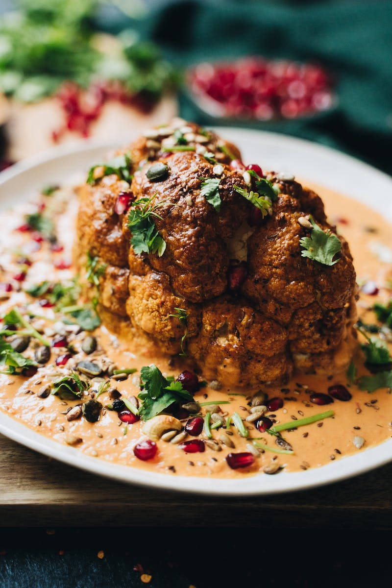 Mouthwatering Baked Cauliflower Dish Background